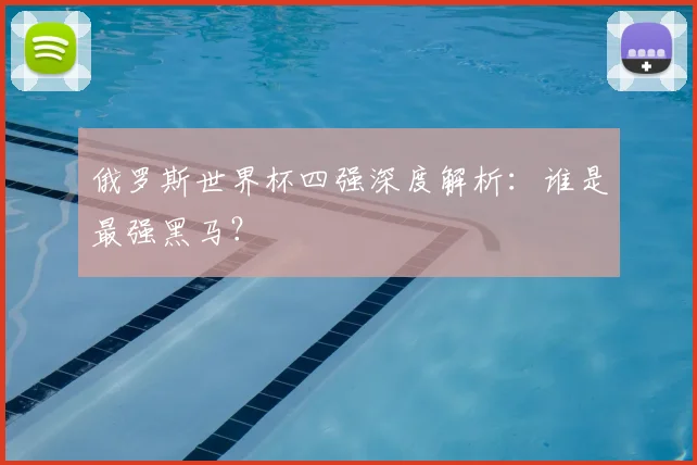俄罗斯世界杯四强深度解析：谁是最强黑马？